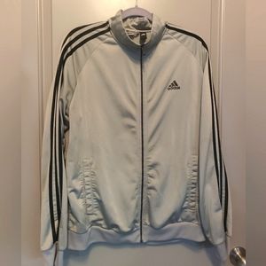 Adidas Full Zip Track Jacket Light Gray mens XL